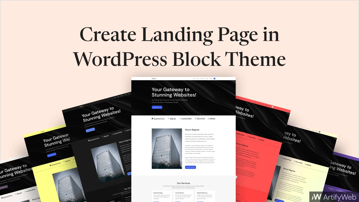 Create Landing Page in WordPress Block theme (Static Front Page)