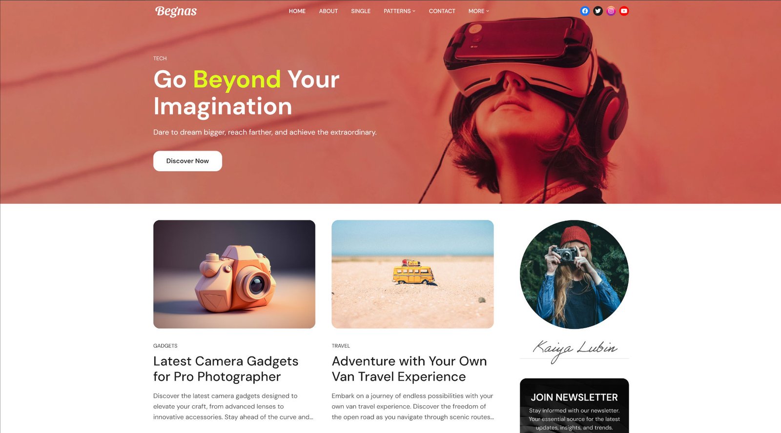 Landing Page Template for Blog Website