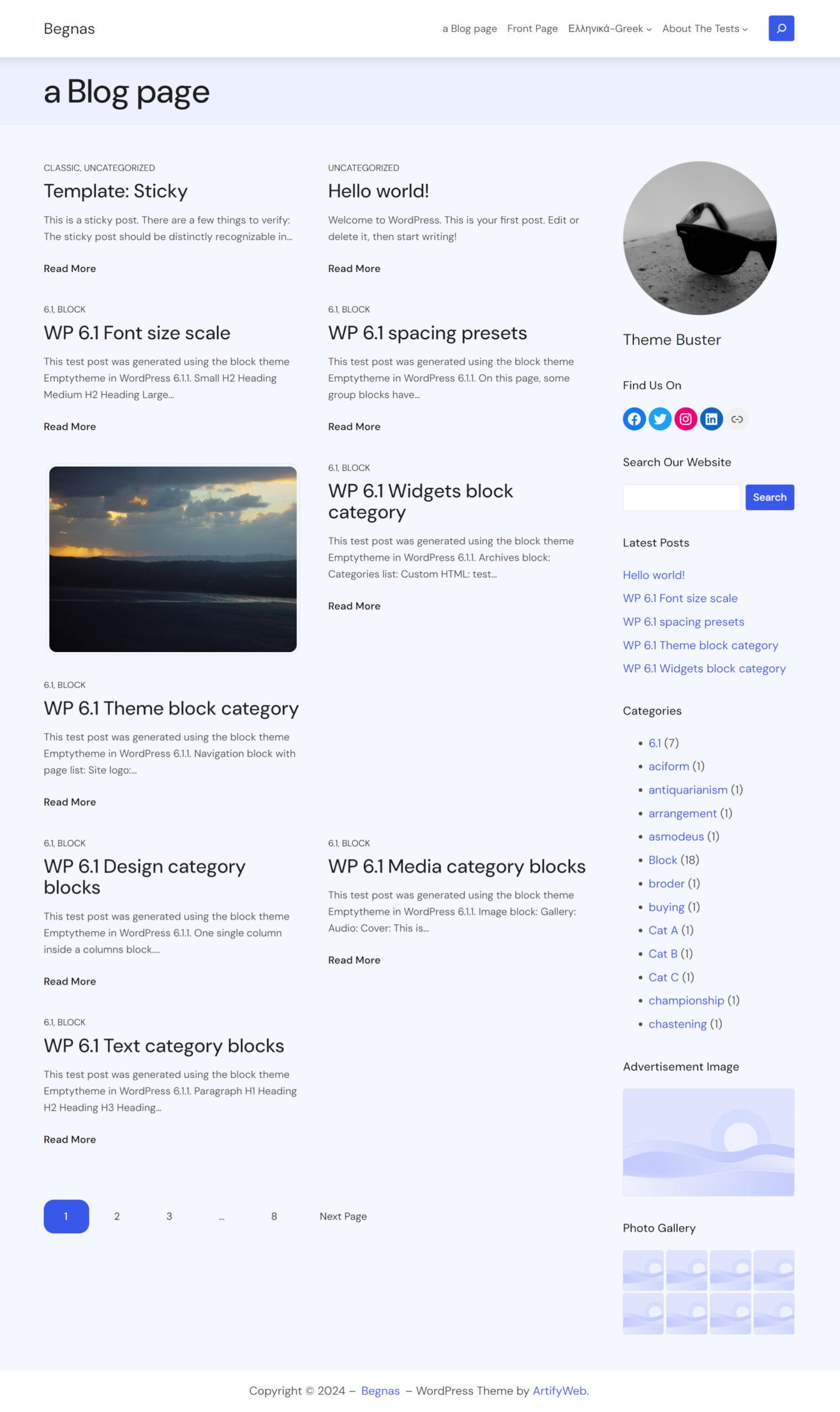 Right Sidebar Page Template for WordPress Website