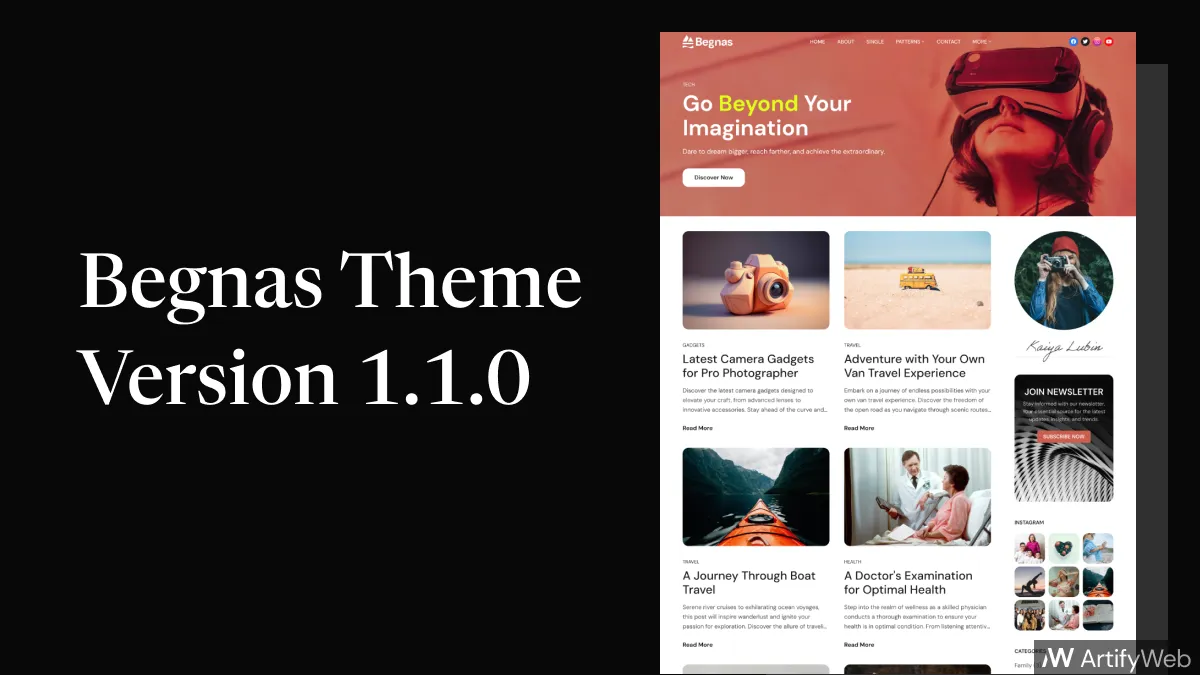 Begnas Theme 1.1.0 – Exciting Blog Edition Features