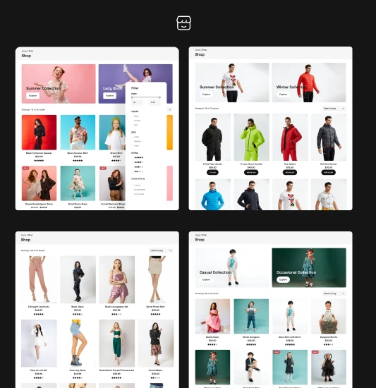 Wosha: Collection of Shop Page