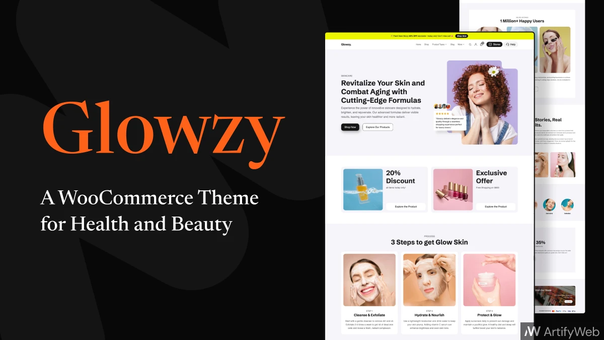 Glowzy theme - WooCommerce Theme for skincare, health and beauty store