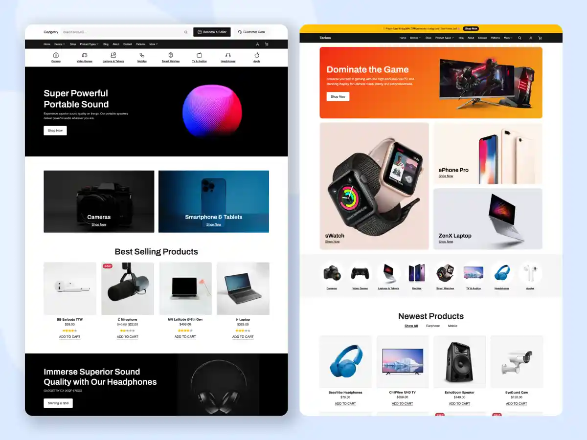 Conversion‑focused Gadgetry WooCommerce templates designed to boost sales for gadgets, electronics, and tech stores