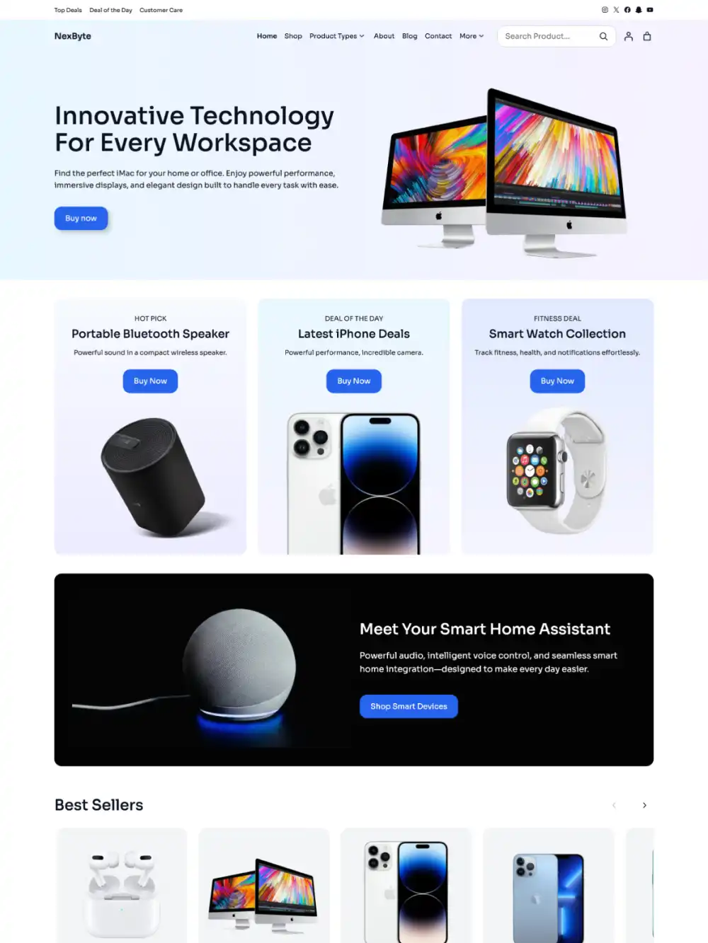 NexByte theme - Main Demo for gadgets, smart devices, electronics, and technology stores.